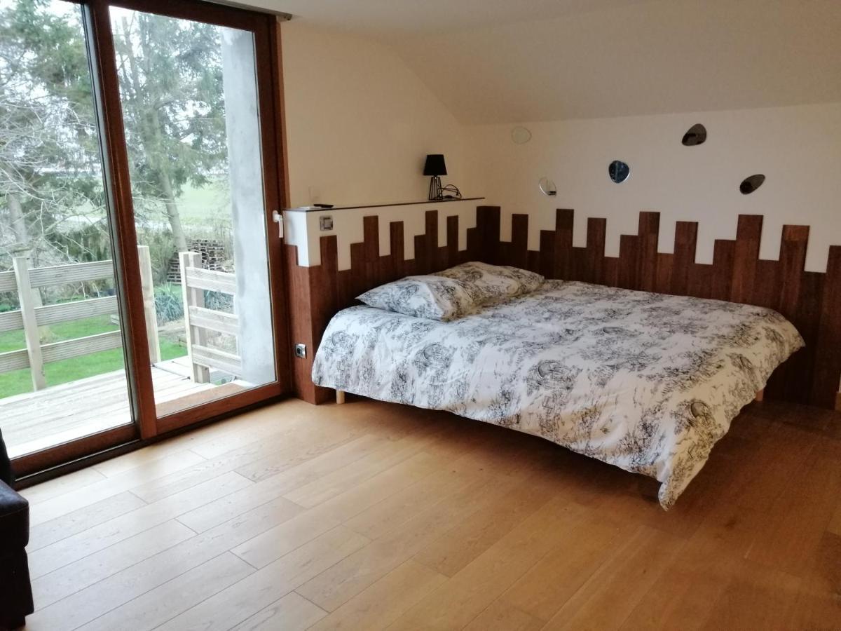 Etage à la ferme indépendant avec piscine intérieure privative Bassee Exterior foto